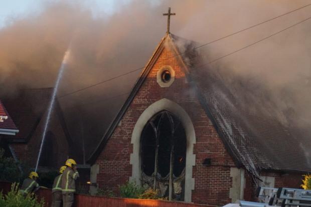 Fire at All Saint’s Church, Mudeford